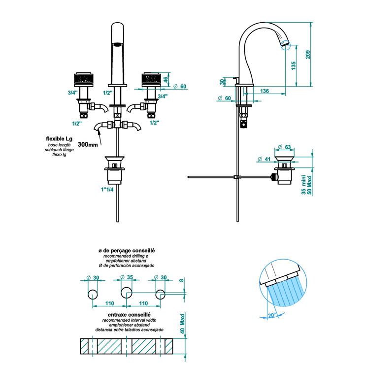 Фото Смеситель для раковины - стиль Европейский - Купить в Интернет-магазине